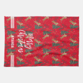 Weihnachtsbäume und Tigermuster Geschirrtuch (Horizontal)