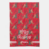 Weihnachtsbäume und Tigermuster Geschirrtuch (Vertikal)