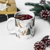 Weihnachtsbäume und Tigermuster Kaffeetasse