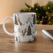 Weihnachtsbäume und Tigermuster Kaffeetasse