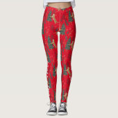 Weihnachtsbäume und Tigermuster Leggings (Vorderseite)