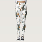 Weihnachtsbäume und Tigermuster Leggings (Vorderseite)