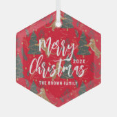 Weihnachtsbäume und Tigermuster Ornament Aus Glas (Vorderseite)