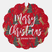 Weihnachtsbäume und Tigermuster Ornament Karte (Rückseite)