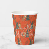 Weihnachtsbäume und Tigermuster Pappbecher (Rückseite)