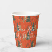 Weihnachtsbäume und Tigermuster Pappbecher (Vorderseite)