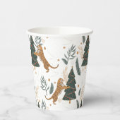 Weihnachtsbäume und Tigermuster Pappbecher (Links)