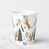 Weihnachtsbäume und Tigermuster Pappbecher (Rechts)