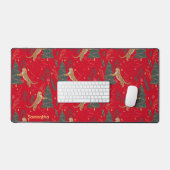 Weihnachtsbäume und Tigermuster Schreibtischunterlage (Tastatur & Maus)