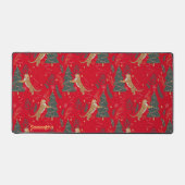 Weihnachtsbäume und Tigermuster Schreibtischunterlage (Vorderseite)