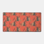 Weihnachtsbäume und Tigermuster Schreibtischunterlage (Vorderseite)