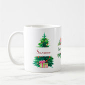 Weihnachtsbäume und Weihnachtsfeier Kaffeetasse (Links)