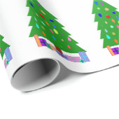 Weihnachtsbäume und Weihnachtsgeschenke Geschenkpapier (Rolleneckpunkt)