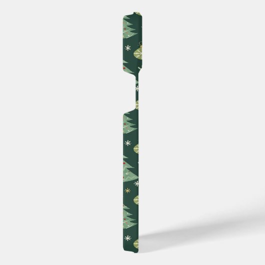 Weihnachtsbäume und Ziermuster iPhone Hülle (Rechte Seite)