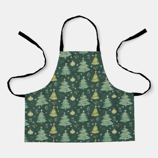Weihnachtsbäume und Ziermuster Schürze (Vorderseite)