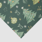 Weihnachtsbäume und Ziermuster Seidenpapier (Ausschnitt)