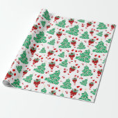 Weihnachtsbäume und Zuckerstange Geschenkpapier (Ungerollt)