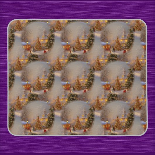 Weihnachtsbäume, urige Dörfer, Schneeglobe Muster Mousepad