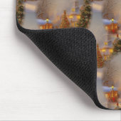 Weihnachtsbäume, urige Dörfer, Schneeglobe Muster Mousepad (Ecke)
