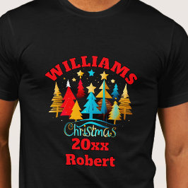 Weihnachtsbäume verziert Familienname essbar T-Shirt