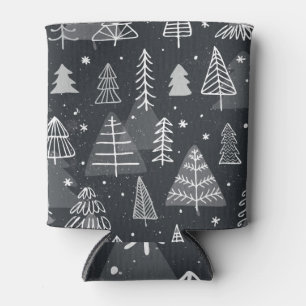 Weihnachtsbäume Vintag Nahtlos Hintergrund Dosenkühler