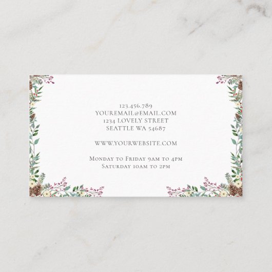 Weihnachtsbäume Visitenkarte (Rückseite)