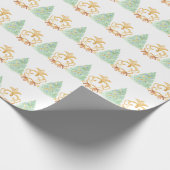 Weihnachtsbäume Wasserfarbe Gold Jahrtausende alt Geschenkpapier (Ecke)