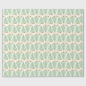 Weihnachtsbäume Wasserfarbe Gold Jahrtausende alt Geschenkpapier (Flach)