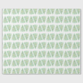 Weihnachtsbäume Wasserfarbe Gold Jahrtausende alt Geschenkpapier (Flach)