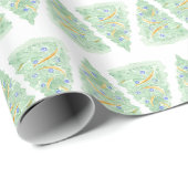 Weihnachtsbäume Wasserfarbe Gold Jahrtausende alt Geschenkpapier (Rolleneckpunkt)