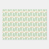 Weihnachtsbäume Wasserfarbe Gold Jahrtausende alt Geschenkpapier Set (Vorderseite)