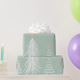 Weihnachtsbäume Wasserfarbe Moderne Kunst Geschenkpapier