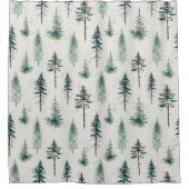 Weihnachtsbäume Wasserfarbe Weihnachtsmuster Duschvorhang (Vorderseite)