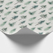 Weihnachtsbäume Wasserfarbe Weihnachtsmuster Geschenkpapier (Ecke)