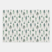 Weihnachtsbäume Wasserfarbe Weihnachtsmuster Geschenkpapier Set (Vorderseite 3)