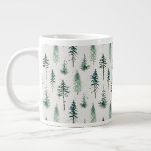 Weihnachtsbäume Wasserfarbe Weihnachtsmuster Jumbo-Tasse