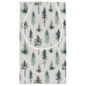 Weihnachtsbäume Wasserfarbe Weihnachtsmuster Kleine Geschenktüte (Rückseite)