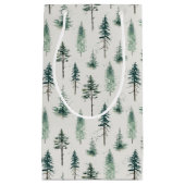 Weihnachtsbäume Wasserfarbe Weihnachtsmuster Kleine Geschenktüte (Vorderseite)