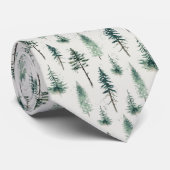 Weihnachtsbäume Wasserfarbe Weihnachtsmuster Krawatte (Gerollt)