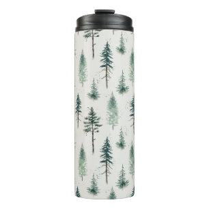 Weihnachtsbäume Wasserfarbe Weihnachtsmuster Thermosbecher