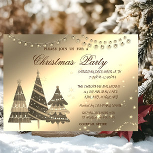 Weihnachtsbäume, Weihnachtsfest im Unternehmen - P Einladung