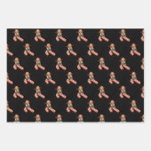 Weihnachtsbäume, Weihnachtsmann, Bonbons Weihnacht Geschenkpapier Set (Vorderseite)