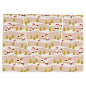 Weihnachtsbäume, Weihnachtsschneemänner Große Geschenktüte (Rückseite)