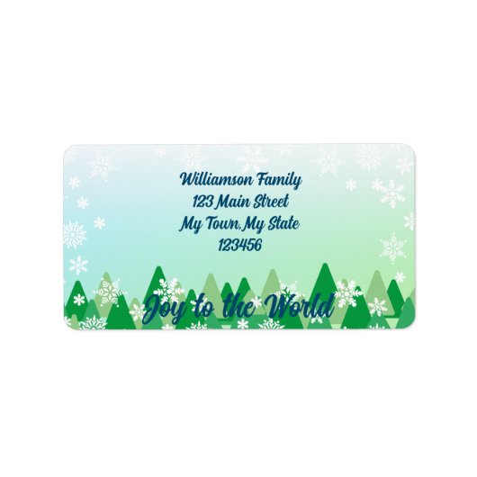 Weihnachtsbäume Weiße Schneeflocken Freude an der  Adressaufkleber (Vorne)