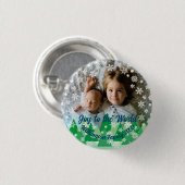 Weihnachtsbäume Weiße Schneeflocken Freude an der  Button (Vorne & Hinten)