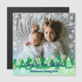 Weihnachtsbäume Weiße Schneeflocken Freude an der  Magnetkarte (Vorne/Hinten)