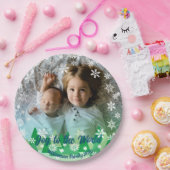 Weihnachtsbäume Weiße Schneeflocken Freude an der Pappteller (Party)