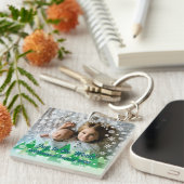 Weihnachtsbäume Weiße Schneeflocken Freude an der  Schlüsselanhänger (Vorderseite rechts)