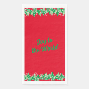 Weihnachtsbäume Weiße Schneeflocken Freude an der  Serviette