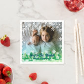 Weihnachtsbäume Weiße Schneeflocken Freude an der  Serviette (Beispiel)